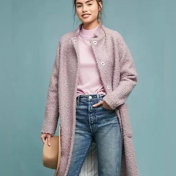 M135 // Anthropologie Greylin Windermere Boucle Cocoon Coat // S - Picture 1 of 16